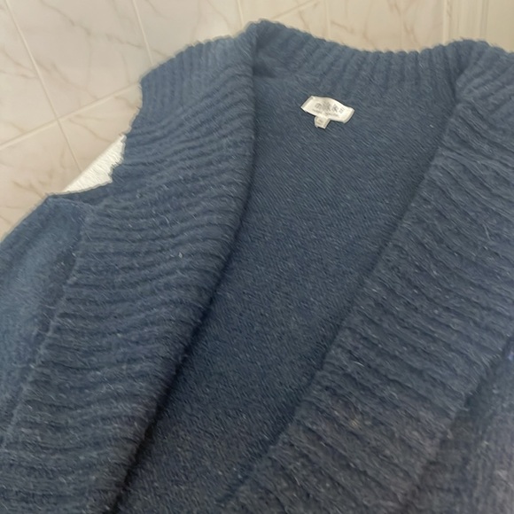 Navy Nikki Textured Knit Long Sleeveless Cardigan Snuggle Worthy size XL - Picture 4 of 11